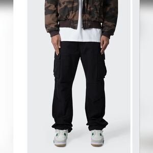 Mnmi Black Baggy Mens Cotton Cargo Pants Size 34